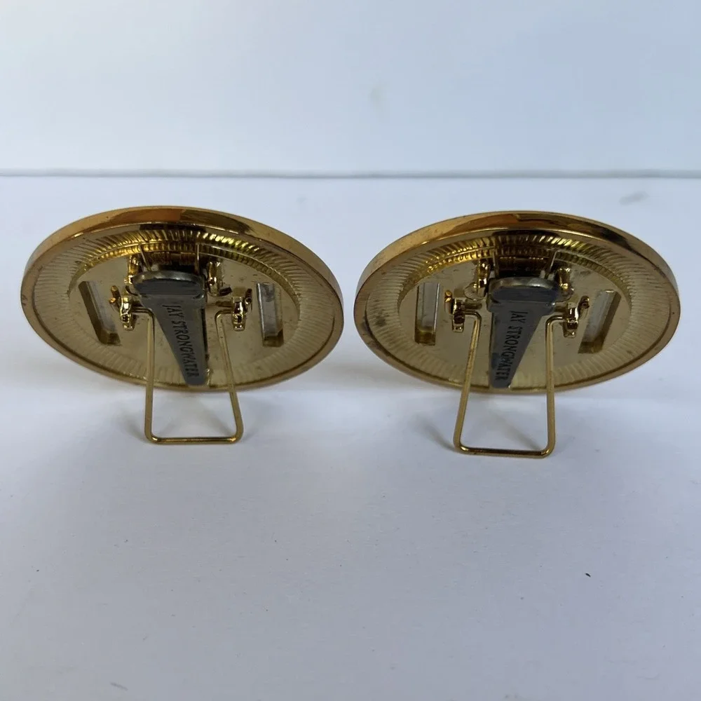Jay Strongwater Neiman Marcus Set x2 Green Enamel Small Frame Clip w/ Stand NOS